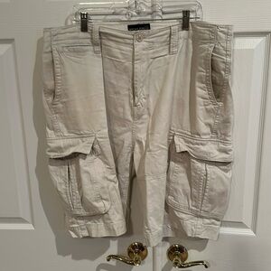 Bone colored cargo shorts size 38 by Nautica Jeans Company.